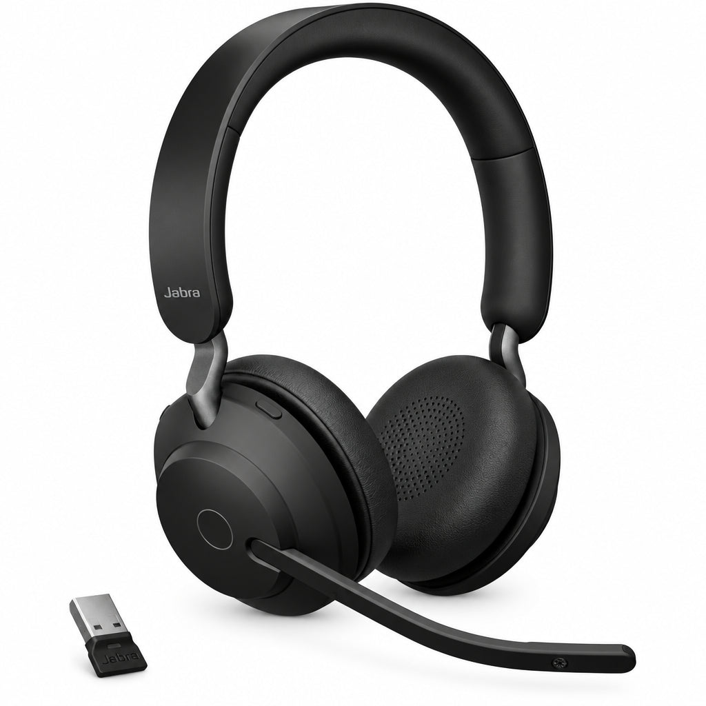 Jabra Evolve2 65 MS Stereo Bluetooth Headset: Superior Noise Cancellation, 37-Hour Battery